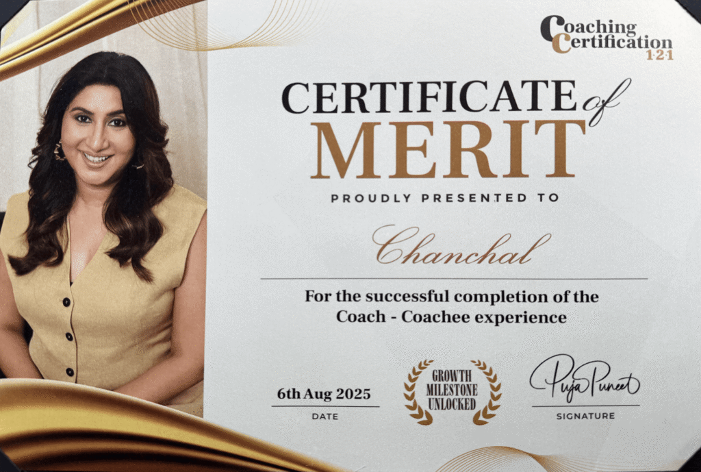 Life coaching certification held by Chanchal Surekha