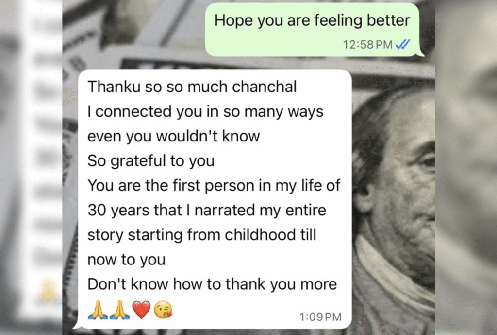 Client testimonial for life coaching with Chanchal Surekha